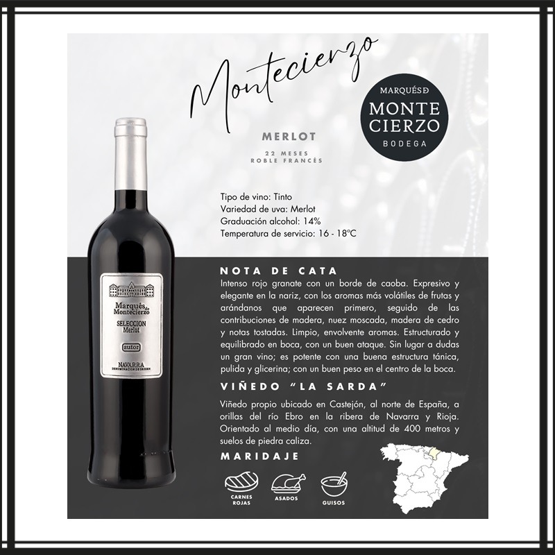 Tinto Montecierzo Merlot Selección Vino de Autor